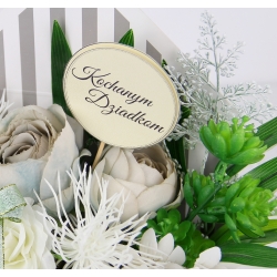 BUKIET w szarej KOPERCIE na prezent MIX kwiatów